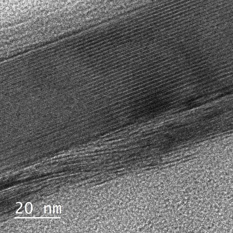 海底堆積物中のスメクタイトの格子像(TEM)